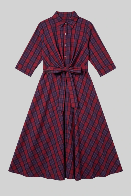 Dress Checkered With Belt