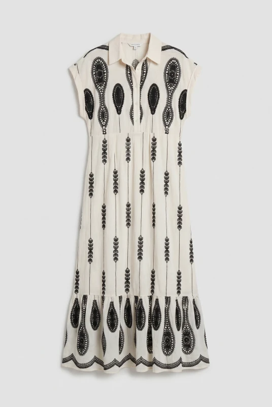 Dress Emboindered Design With Belt