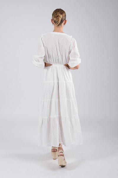 Φόρεμα Κιπούρ Cut-Out Λευκό