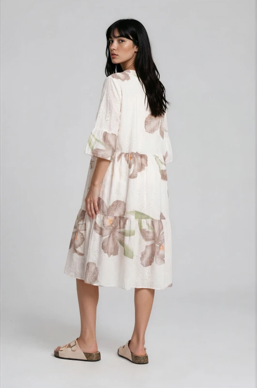 Floral Cotton Kipour Dress 