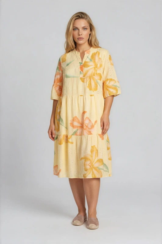 Floral Cotton Kipour Dress 