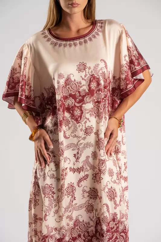 Dress Short Sleeved Embroidered Maxi 