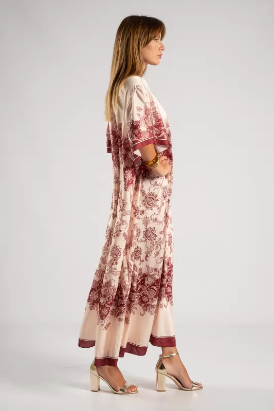 Dress Short Sleeved Embroidered Maxi 