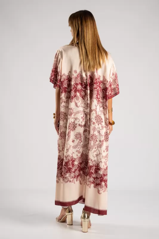 Dress Short Sleeved Embroidered Maxi 