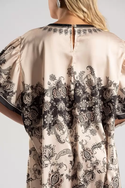 Dress Short Sleeved Embroidered Maxi 
