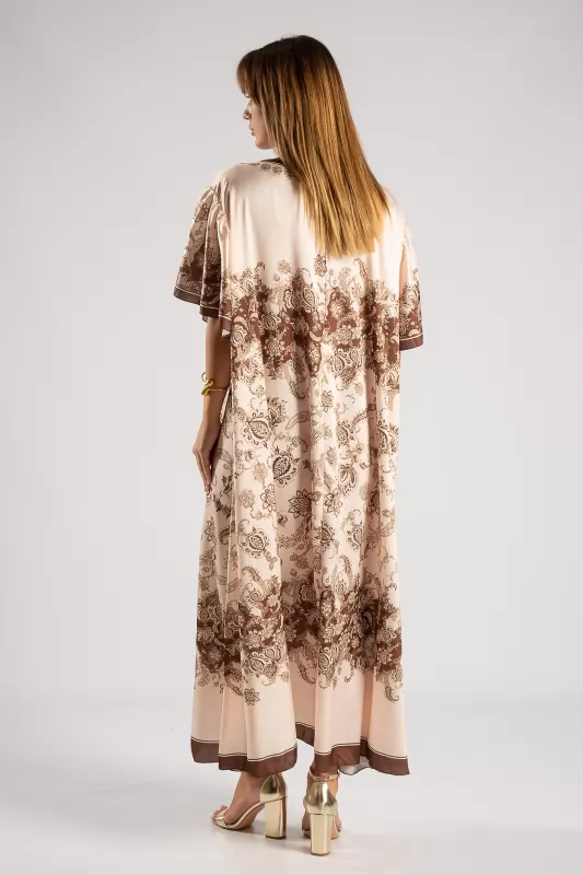 Dress Short Sleeved Embroidered Maxi 