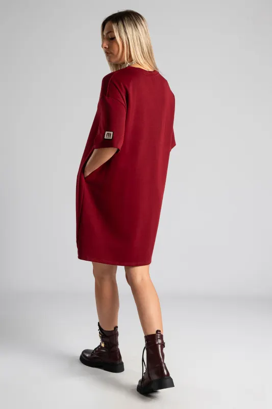 Dress Short Sleeve Solid Color
