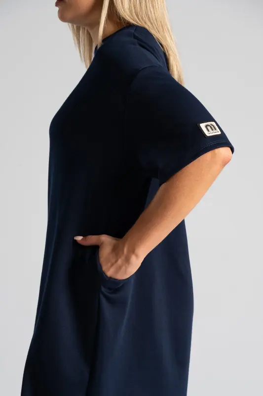 Dress Short Sleeve Solid Color