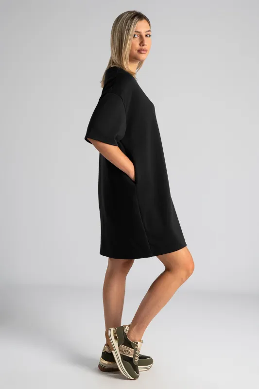 Dress Short Sleeve Solid Color