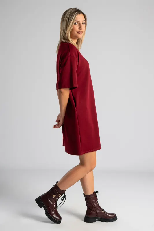 Dress Short Sleeve Solid Color