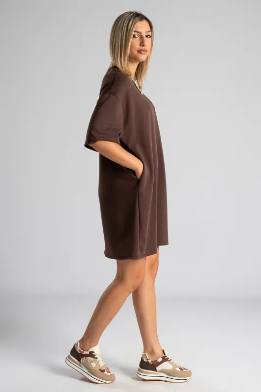 Dress Short Sleeve Solid Color