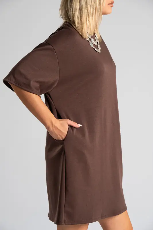 Dress Short Sleeve Solid Color