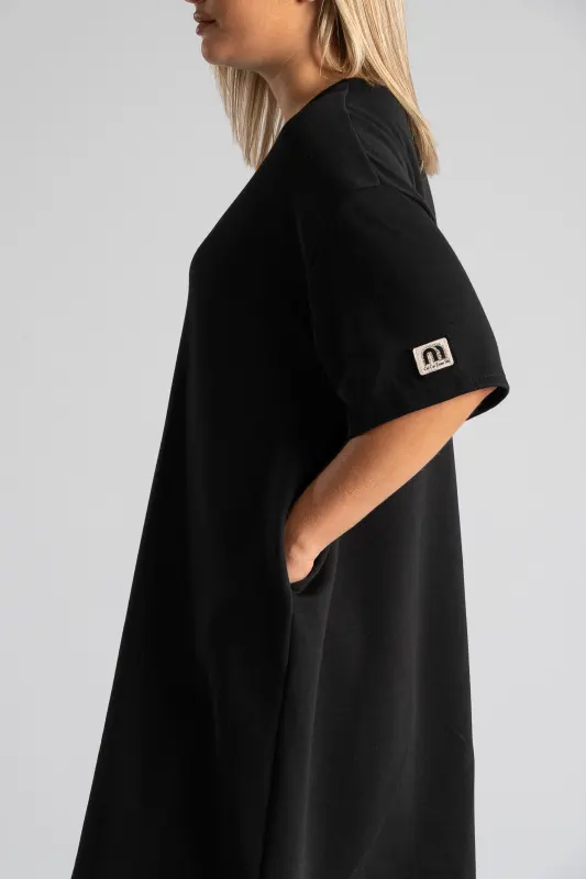 Dress Short Sleeve Solid Color