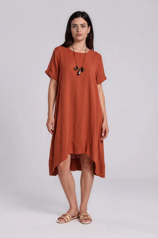Dress Short-Sleeved Asymmetrical Necklace