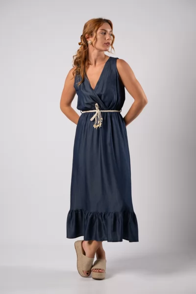 Φόρεμα Κρουαζέ Denim Blue