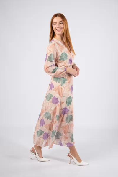 Φόρεμα Κρουαζέ Floral Καραμέλα