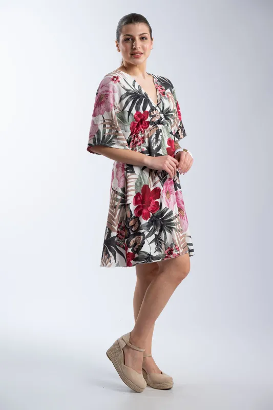 Dress Wrapped Floral Mini 