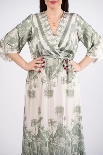 Φόρεμα Κρουαζέ Garden Olive Leaf