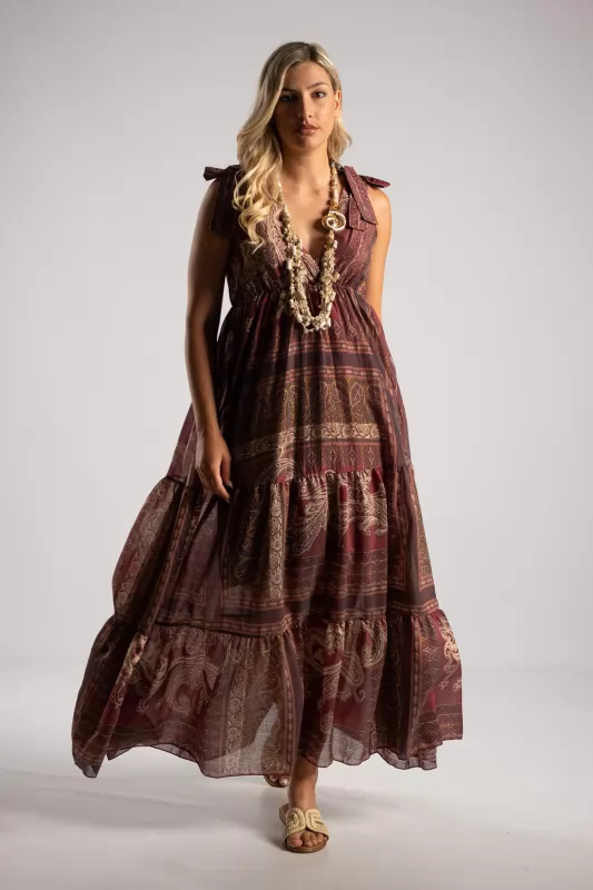 Φόρεμα Κρουαζέ Maxi Paisley
