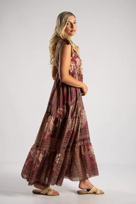 Φόρεμα Κρουαζέ Maxi Paisley