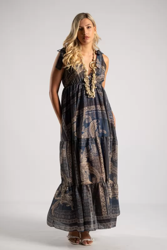 Φόρεμα Κρουαζέ Maxi Paisley