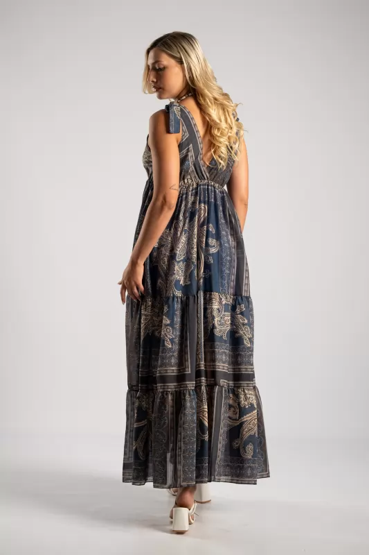 Φόρεμα Κρουαζέ Maxi Paisley