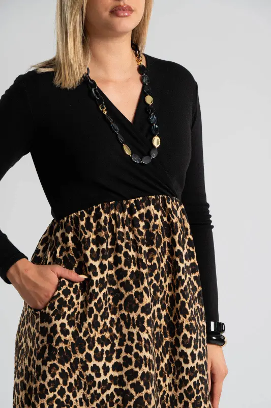 Φόρεμα Κρουαζέ Midi Leopard