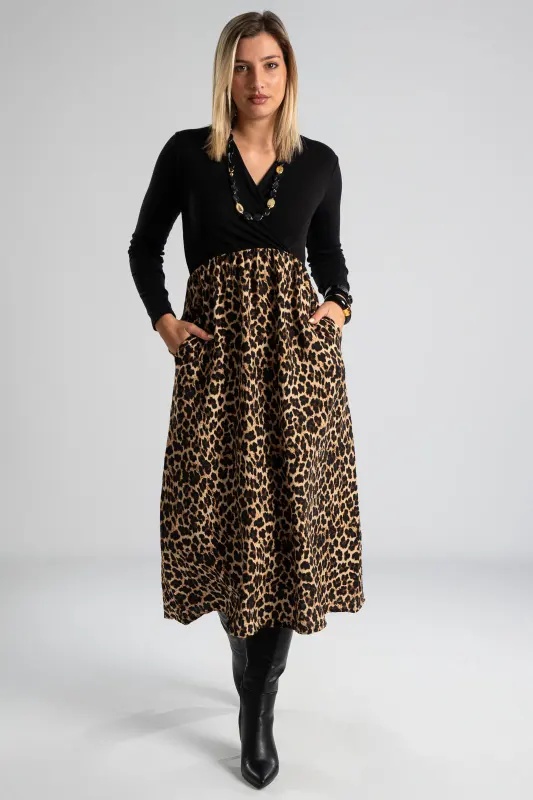 Φόρεμα Κρουαζέ Midi Leopard