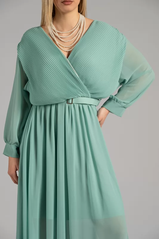 Wrap Dress Pleated Belt 