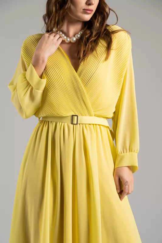 Wrap Dress Pleated Belt 