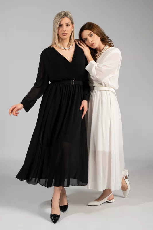 Wrap Dress Pleated Belt 