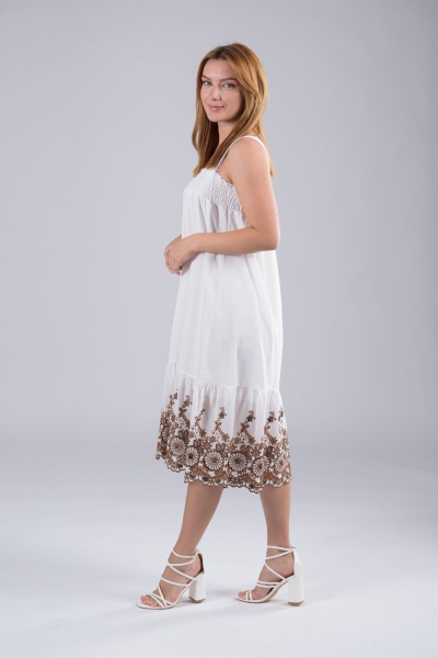 Φόρεμα Λάστιχο Στήθος Λευκό