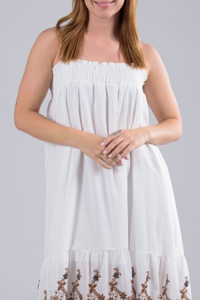 Φόρεμα Λάστιχο Στήθος Λευκό