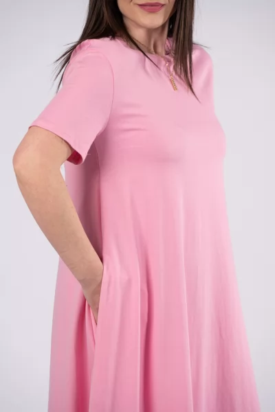 Φόρεμα Μακό Basic Ροζ