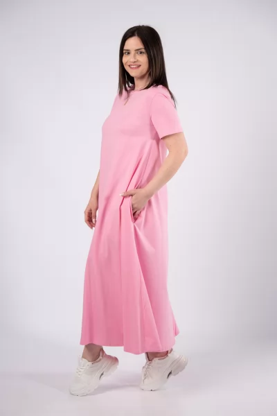 Φόρεμα Μακό Basic Ροζ