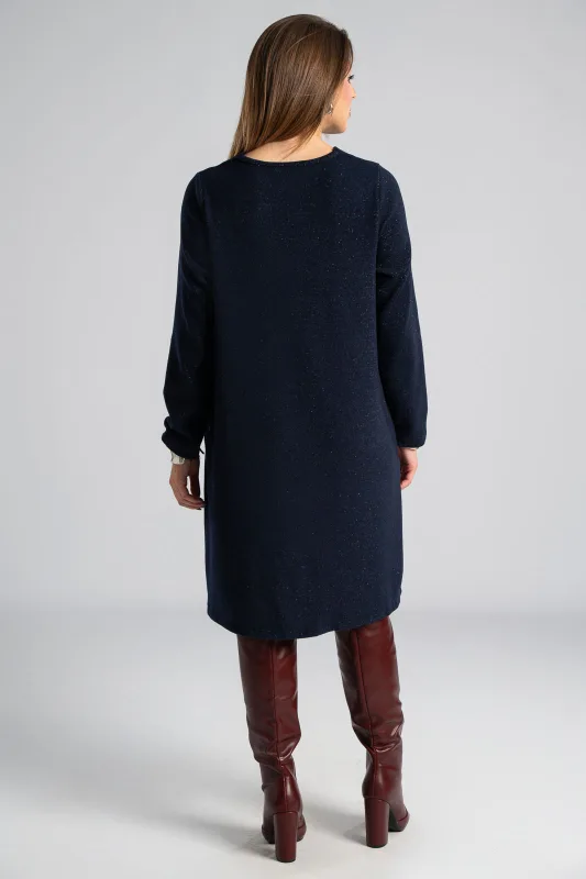 Φόρεμα Μακριά Μανίκια Ασημοκλωστή