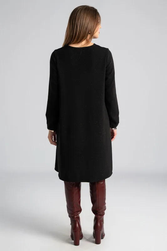 Φόρεμα Μακριά Μανίκια Ασημοκλωστή