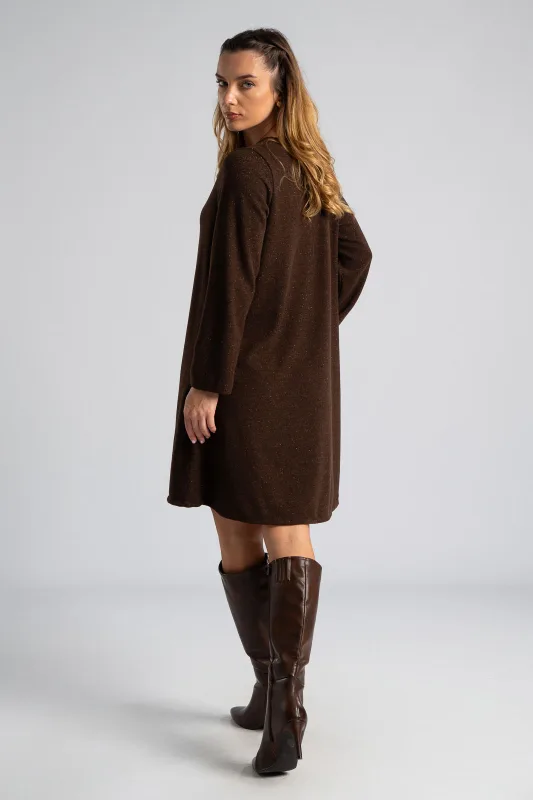 Φόρεμα Μακριά Μανίκια Ασημοκλωστή