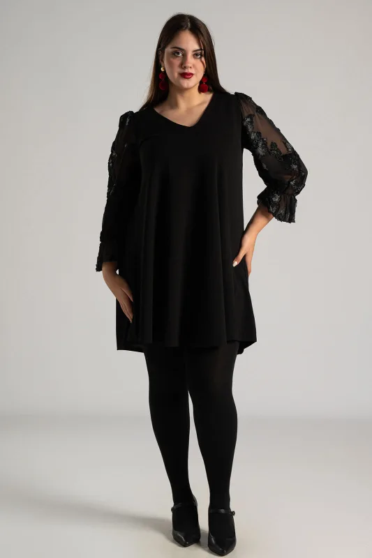 Φόρεμα Μακριά Μανίκια Διαφάνεια