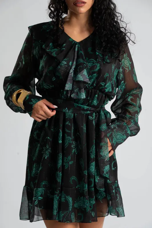 Φόρεμα Μακριά Μανίκια Βολάν