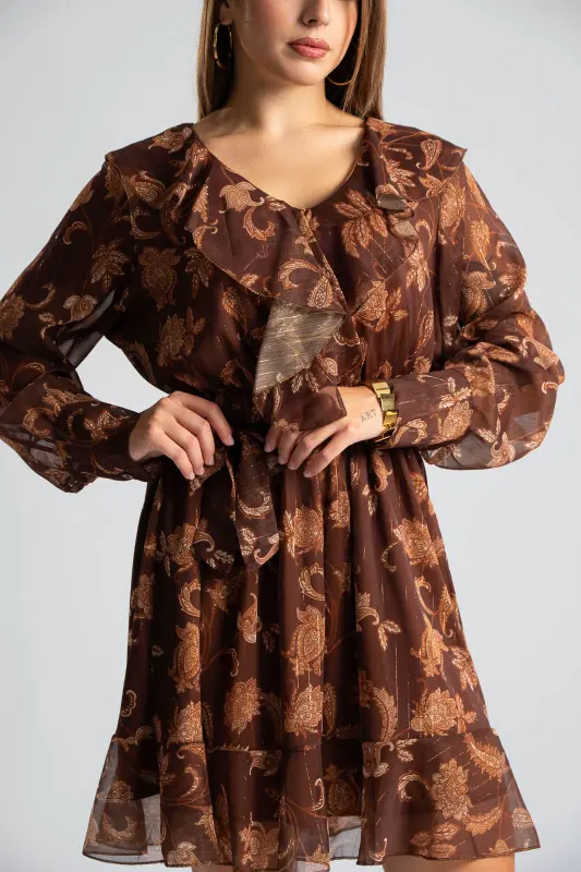 Φόρεμα Μακριά Μανίκια Βολάν