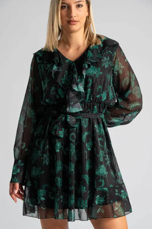 Dress Long Sleeve Ruffle 