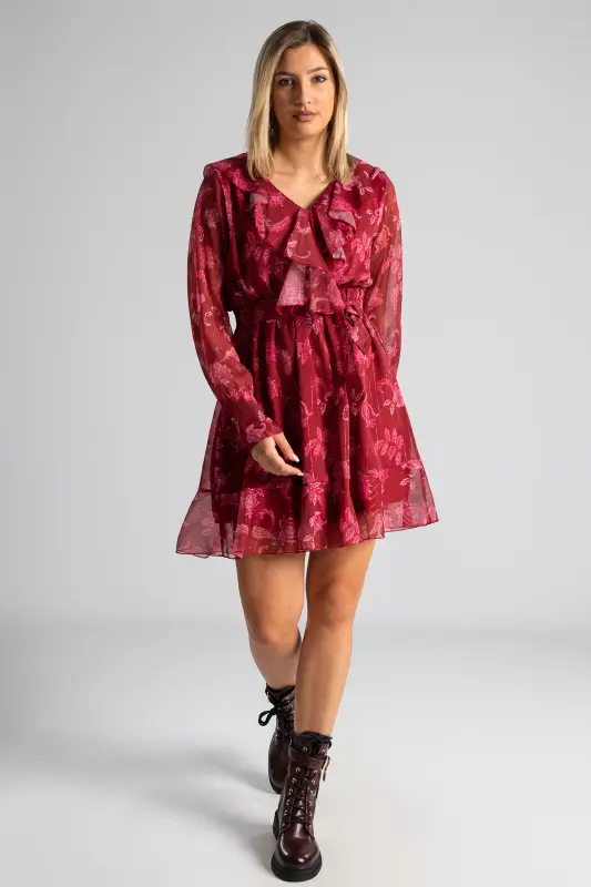 Dress Long Sleeve Ruffle 