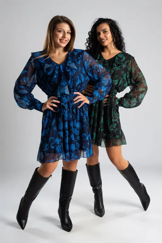 Φόρεμα Μακριά Μανίκια Βολάν