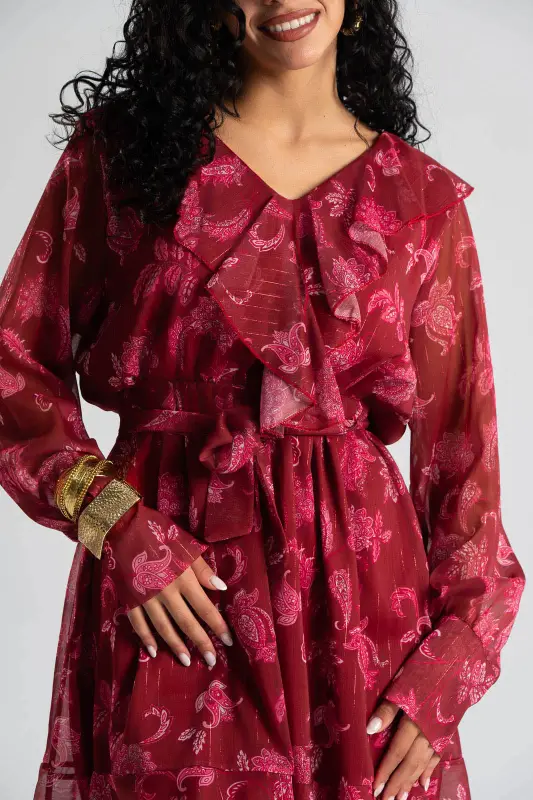 Φόρεμα Μακριά Μανίκια Βολάν