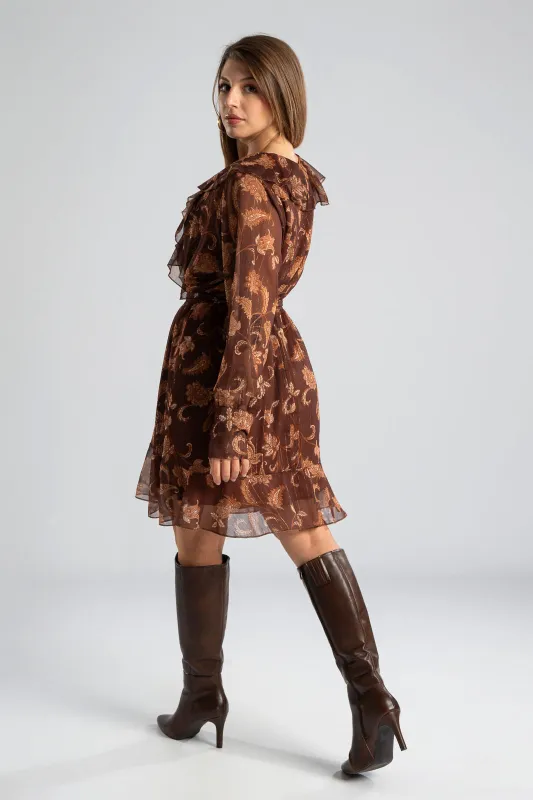 Φόρεμα Μακριά Μανίκια Βολάν