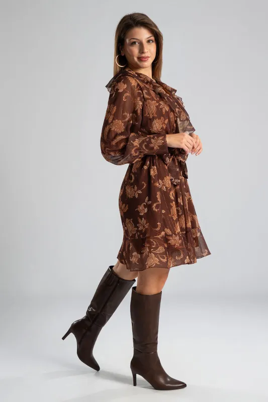 Φόρεμα Μακριά Μανίκια Βολάν