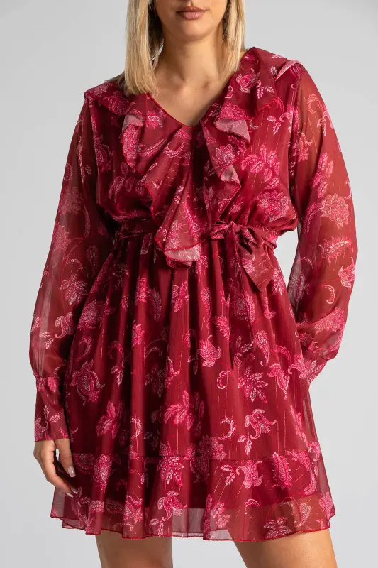 Dress Long Sleeve Ruffle 