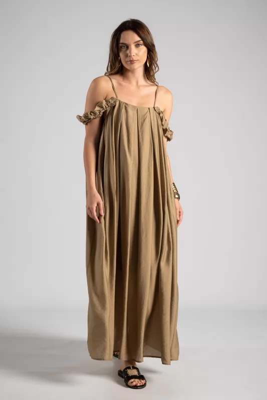 Dress Maxi Sleeveless Pleat