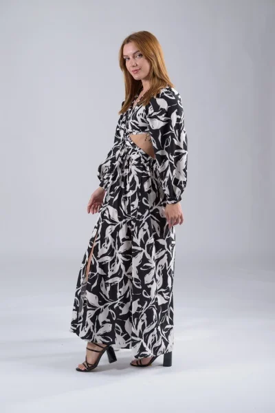 Maxi Dress Claudia Black-White